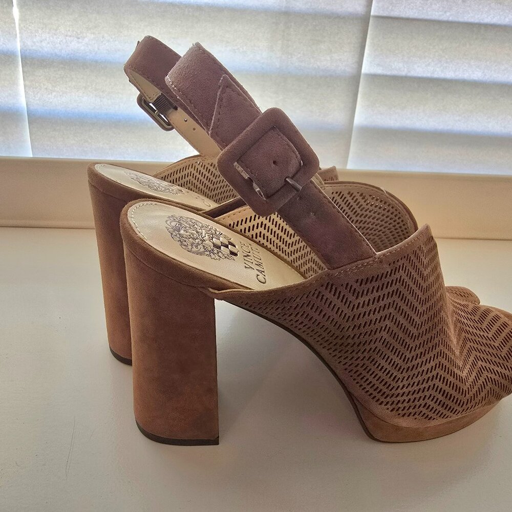 Vince Camuto Jensaya Perforated Platform Slingback Peep Toe Sandal